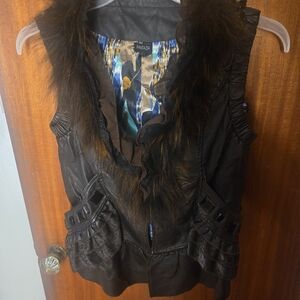 Fantazia Black Faux Leather Vest